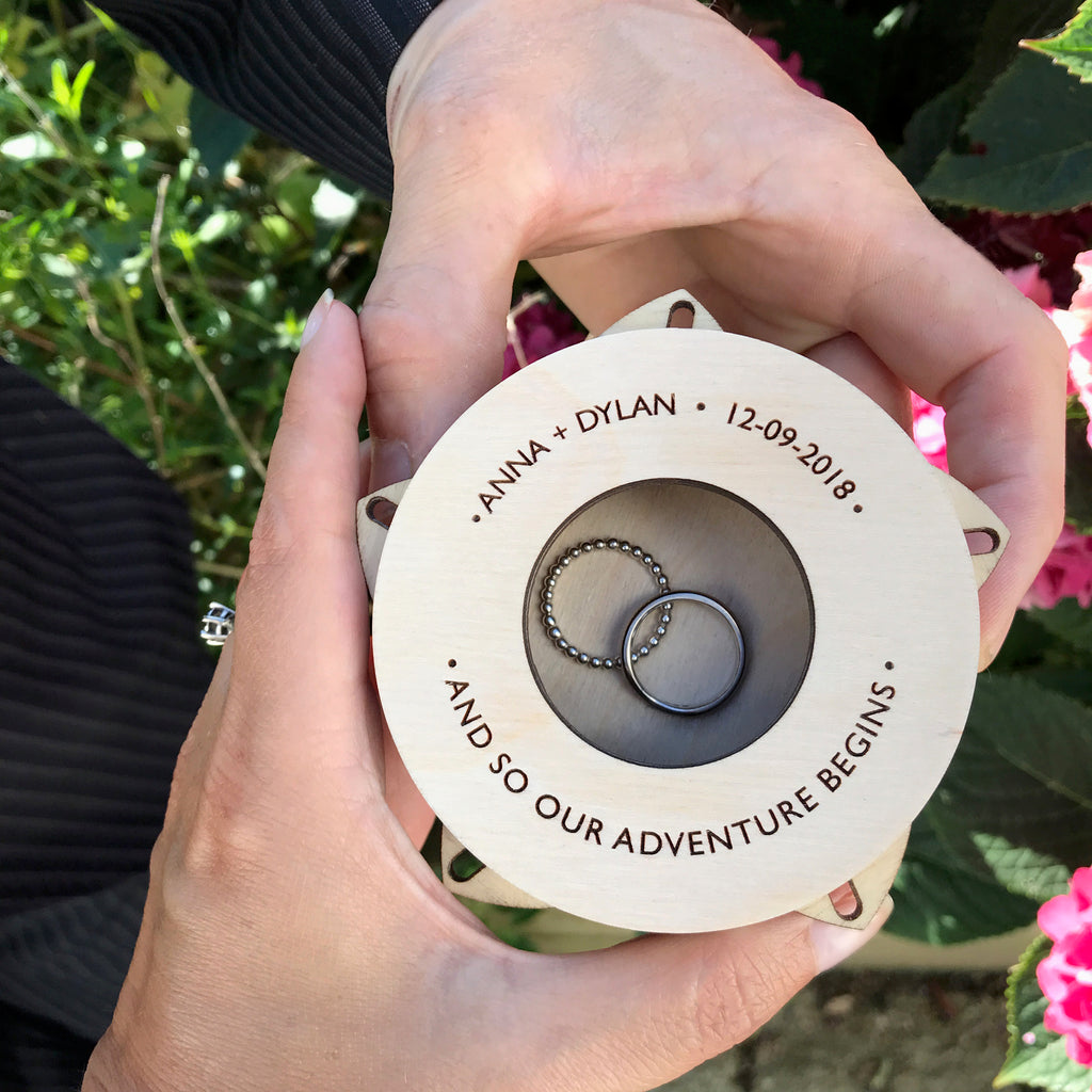 New Product! Camera Shutter Personalised Wedding Ring Box.