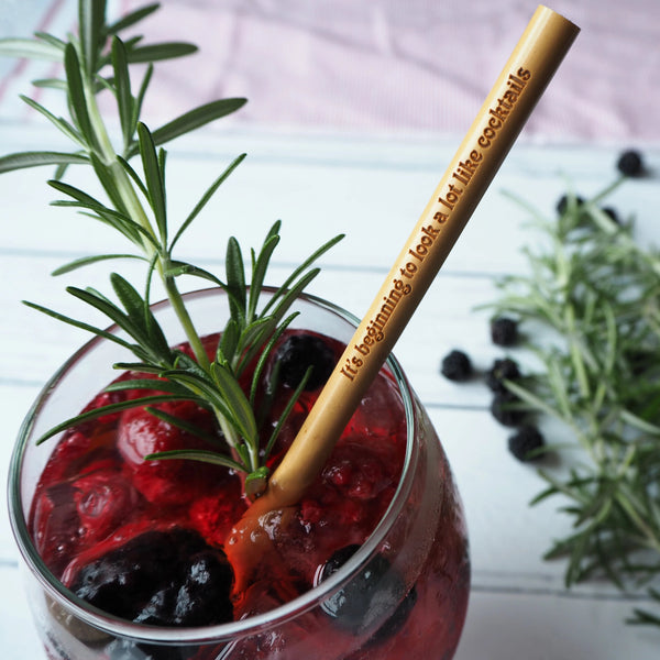 Personalised Bamboo Drinks Straw