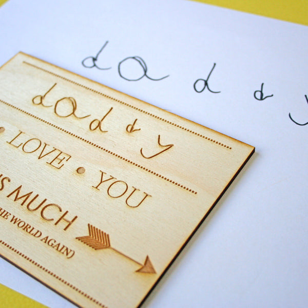 Child's Handwriting Personalised Wooden Postcard