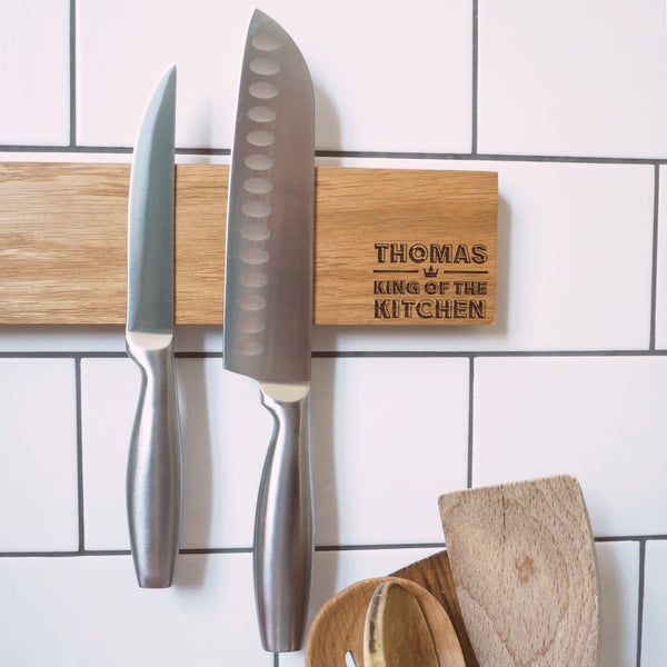 Personalised Wooden Magnetic Knife Block