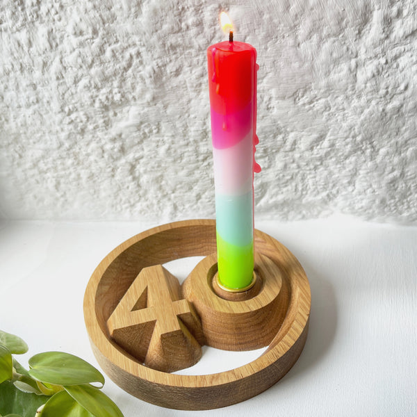 Birthday Milestone Wooden Candle Holder