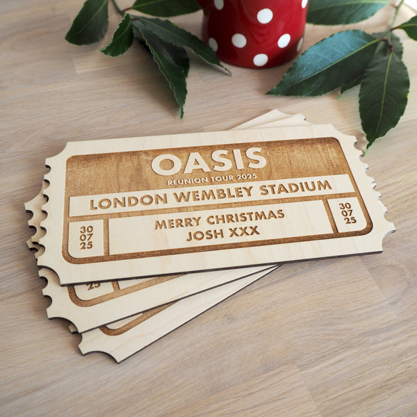 Personalised Wooden Concert Ticket Gift Voucher