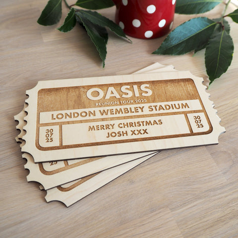 Personalised Wooden Concert Ticket Gift Voucher