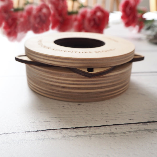 Birch wood shutter wedding ring box