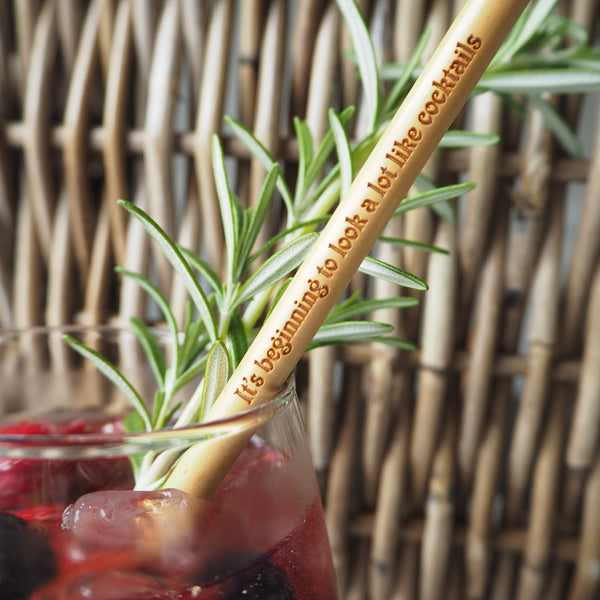 Personalised Bamboo Drinks Straw