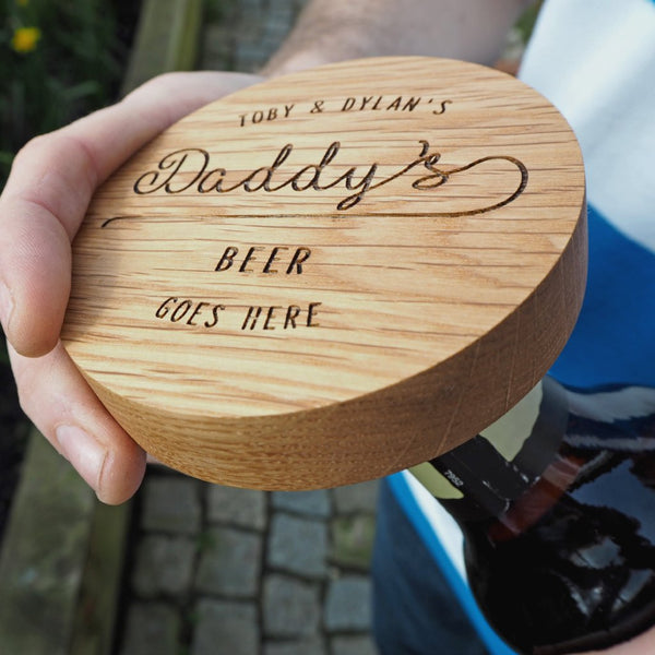 Personalised Oak Coaster And Bottle Opener