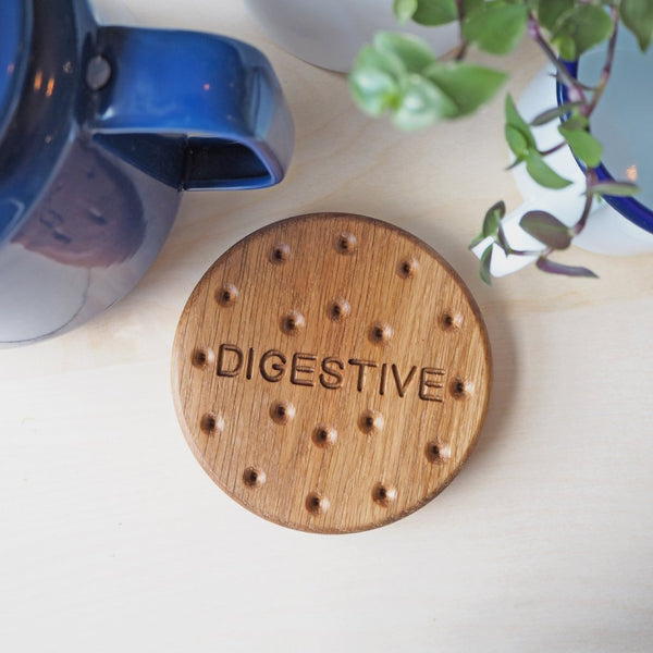 Digestive Biscuit Oak Wood Coaster
