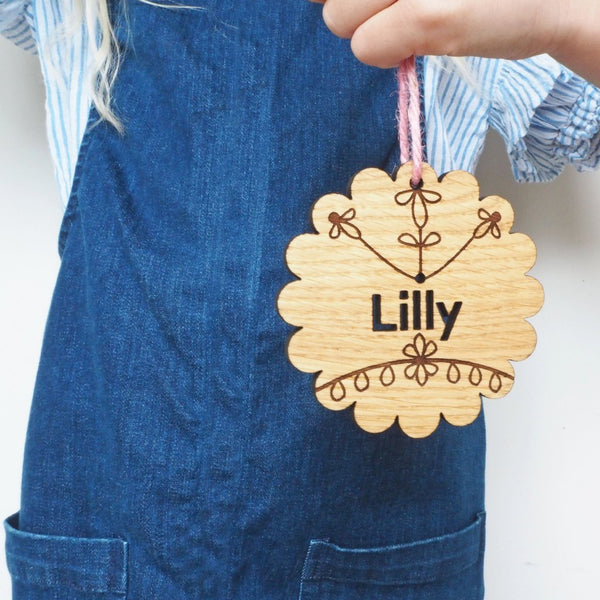Personalised Scandi Cookie Wooden Name Hanger