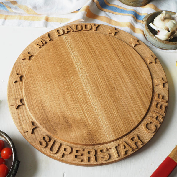 personalised round chopping board