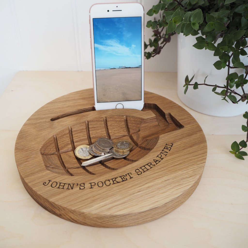 Personalised Grenade Wooden Bowl and Desk Tidy
