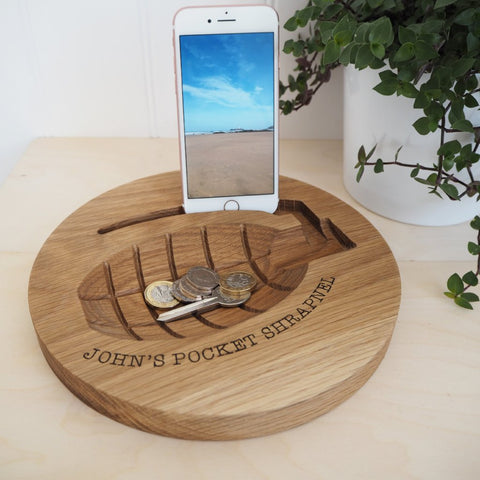 Personalised Grenade Wooden Bowl and Desk Tidy