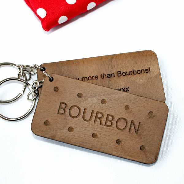 Personalised Bourbon Biscuit Keyring