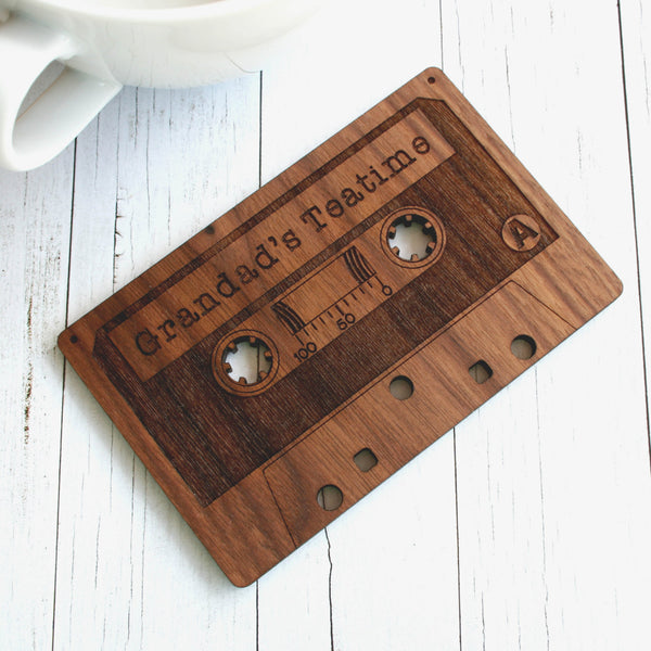 Personalised Cassette Tape Wooden Coaster