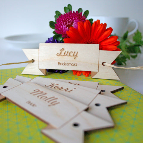 Personalised Wooden Scroll Place Setting
