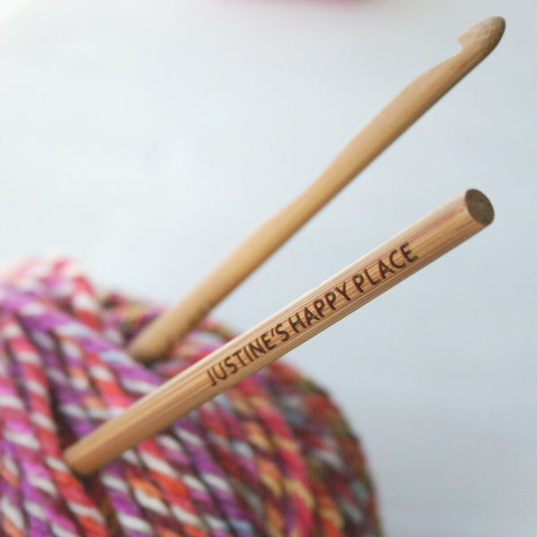 Happy Place Personalised Crochet Hook