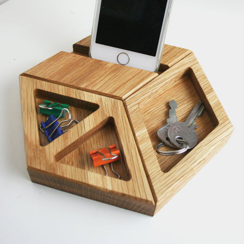 Chunky Natural Oak Modular Desk Tidy