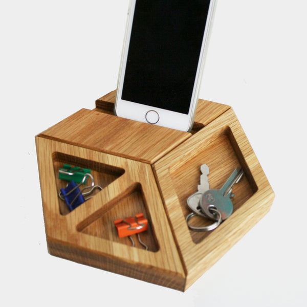 Chunky Natural Oak Modular Desk Tidy