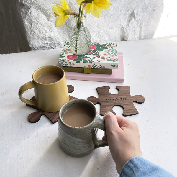 Personalised Jigsaw Piece Wooden Coasters