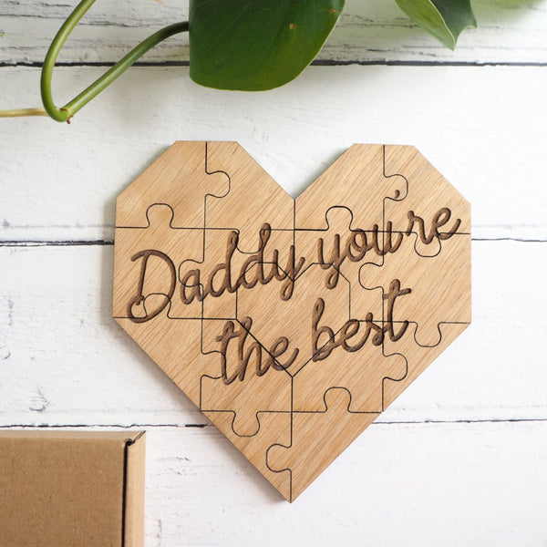 Personalised Heart Shape Wooden Jigsaw Puzzle