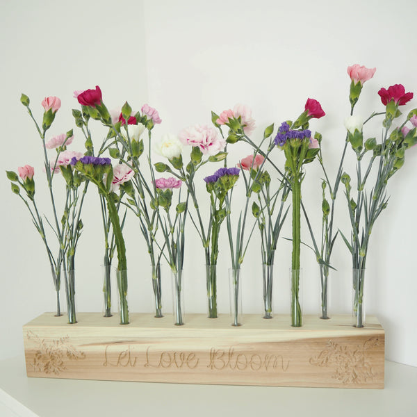 Personalised Carved Floral Test Tube Vase